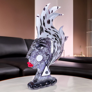 Grande testa in vetro di murano