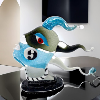 murano glass tribal head sculpture