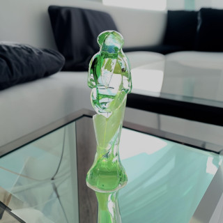 murano glass love hug green