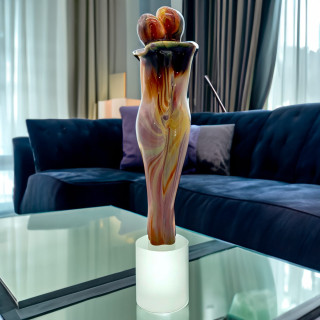 murano glass chalcedony love sculpture