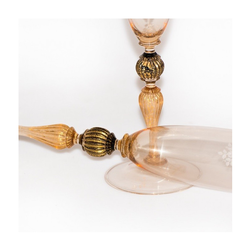 flutes ornamentali con foglia d'oro Made in Italy