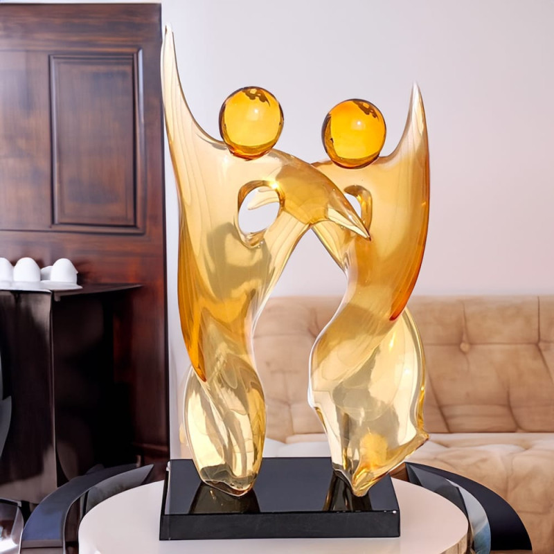 Murano glass amber big sculpture