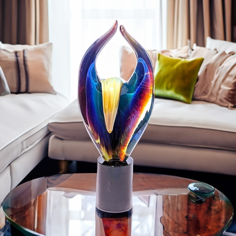 Scultura calcedonio vetro murano
