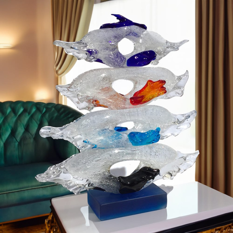 Big vertical murano glass sculpture