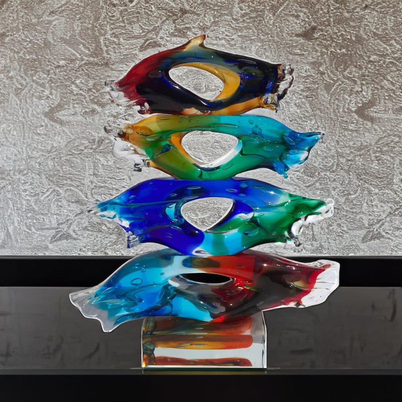 Grande scultura in vetro artistico