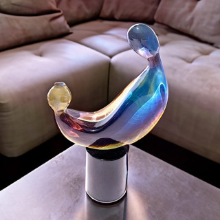 Scultura in vetro calcedonio murano