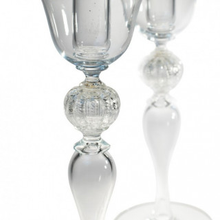 silver candleholder couple murano