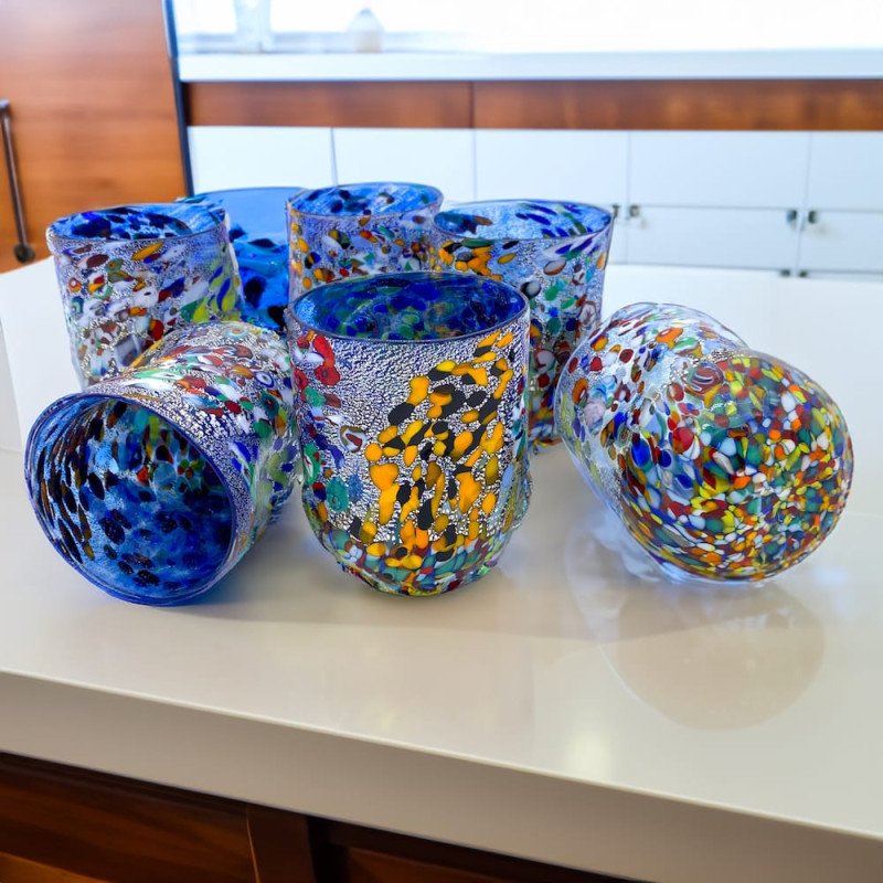 Multicolor glasses interior design
