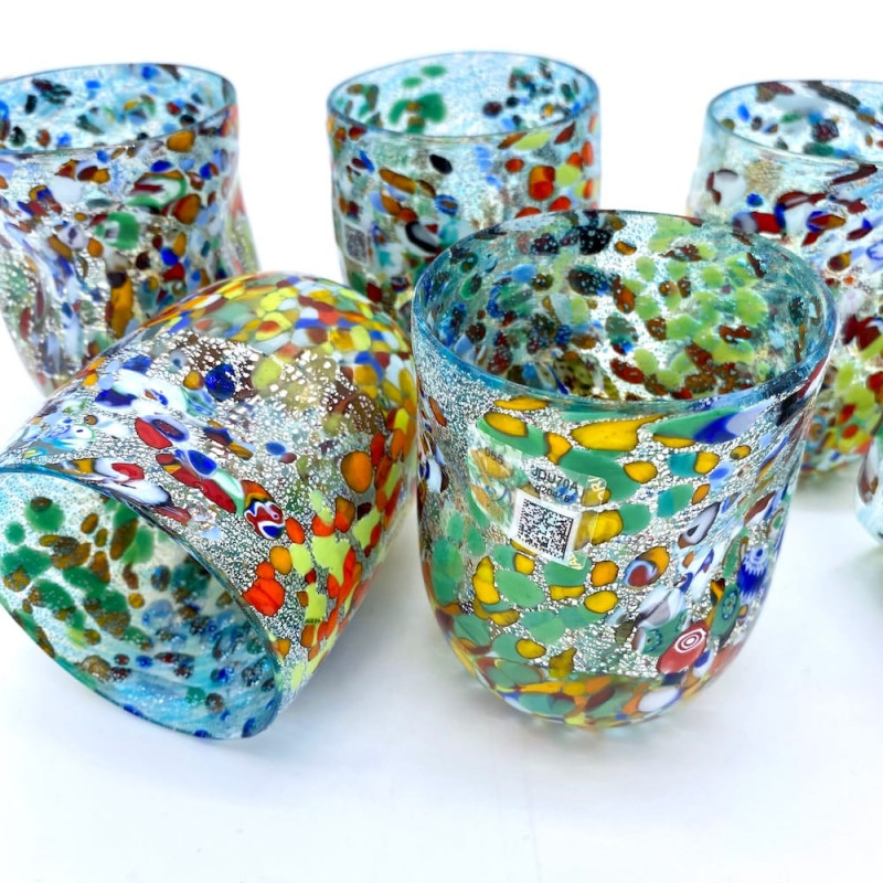 KAIA Light blue and silver drinking glasses