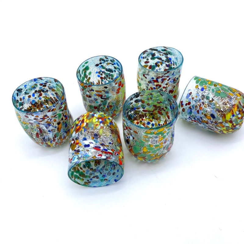 KAIA Light blue and silver drinking glasses