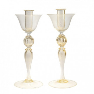 elegant candle holders blown glass