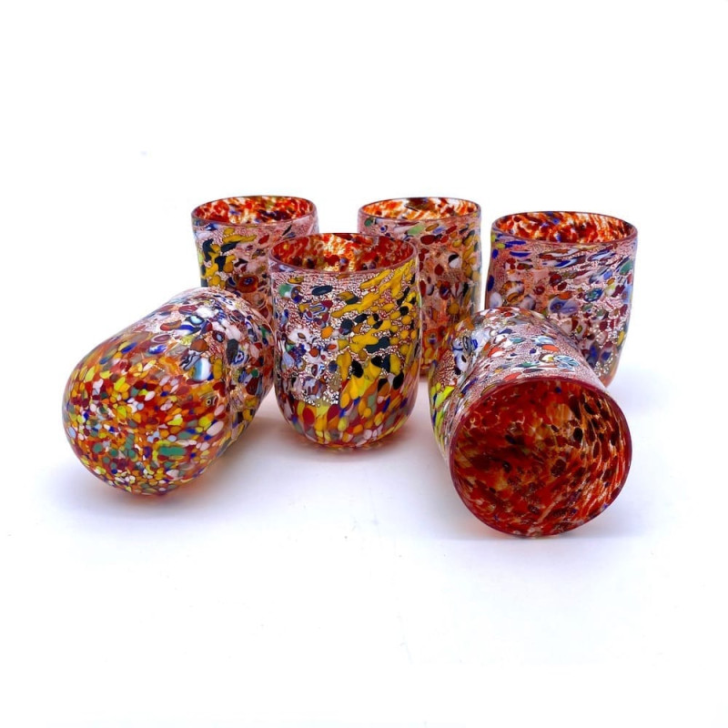 blown-glass drinking glasses set home décor