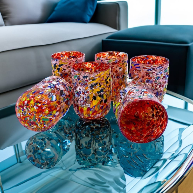 Set Bicchieri Rossi Murano