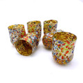 KAIA Multicolor silver leaf glasses set