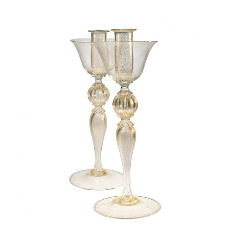 elegant candle holders blown glass
