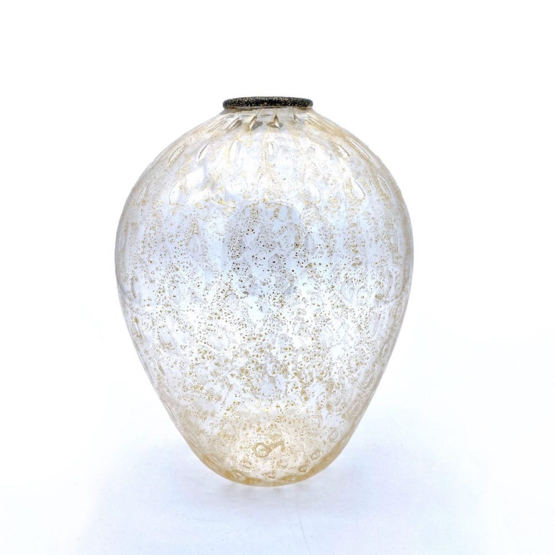 ASTERIA Vaso classico in vetro con foglia oro