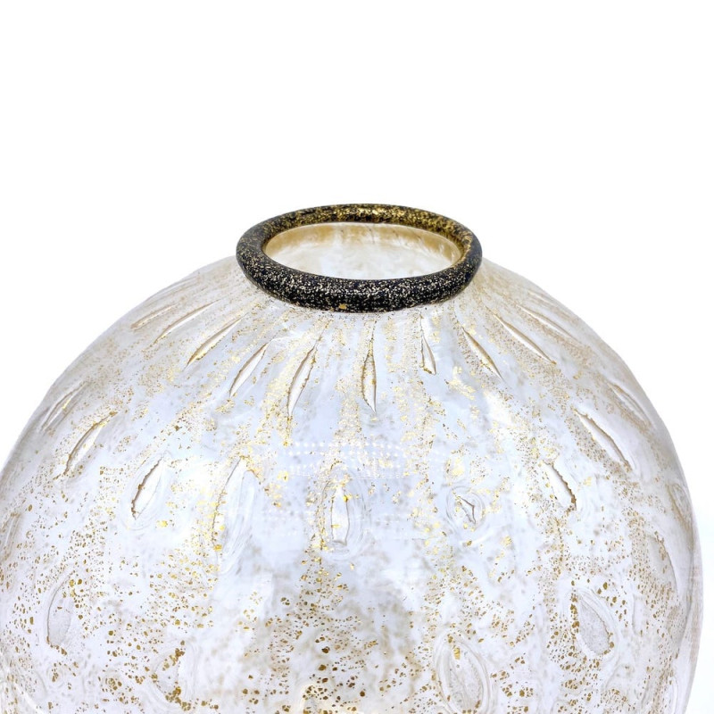 ASTERIA Vaso classico in vetro con foglia oro