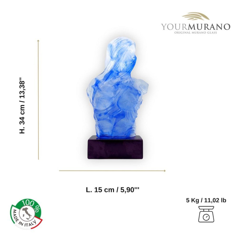 BLUE ISABELLA Busto di Donna in Vetro Soffiato