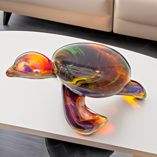 tartaruga in vetro calcedonio