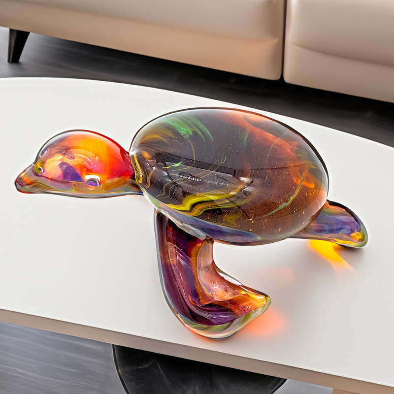 tartaruga in vetro calcedonio