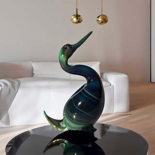 multicolored swan in Murano glass