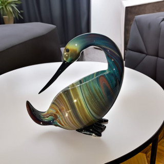 GREEN SWAN Elegant animal glass figure