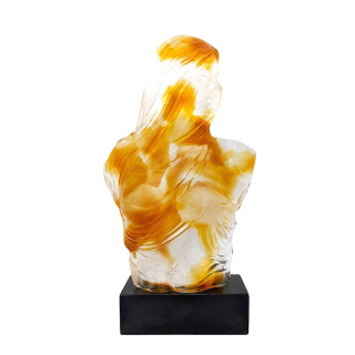 Murano Glass Statue Clear Amber