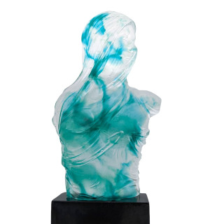 Murano Glass Statue Clear Blue
