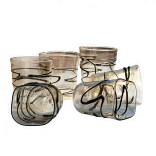 Clear glasses set striped
