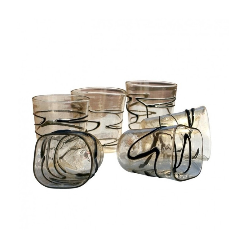 Set di bicchieri realizzati in vetro veneziano