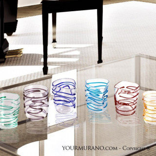 Colored stripes venetian glasses