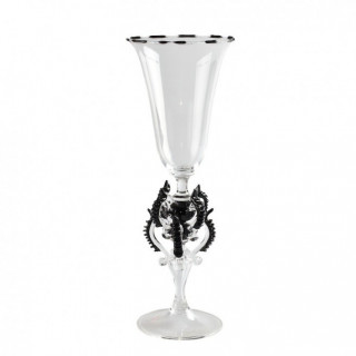 Venezia goblet in transparent glass with gold details