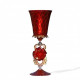 Venice goblet in red glass with gold details