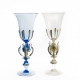 Venezia goblet set in blue and transparent glass with gold details