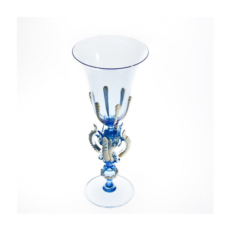 elegant luxury goblet with gold and blue decoration