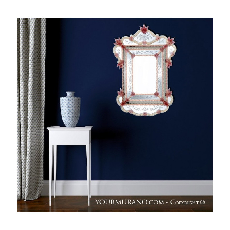 Specchio decorativo in vetro veneziano