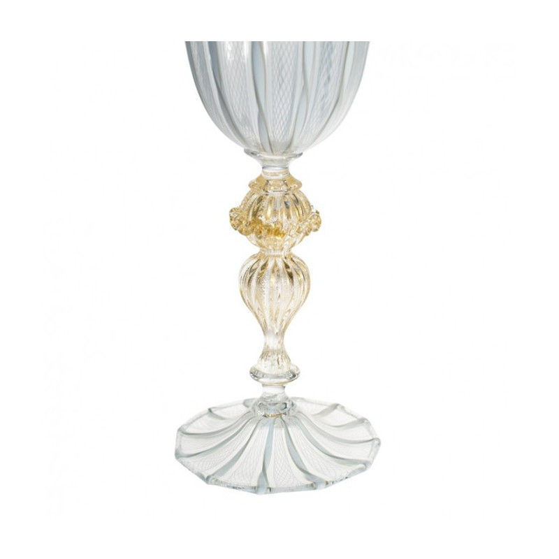 Venetian goblet in clear glass handmade