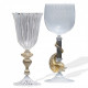 Venezia set calici in vetro bianco con dettagli oro