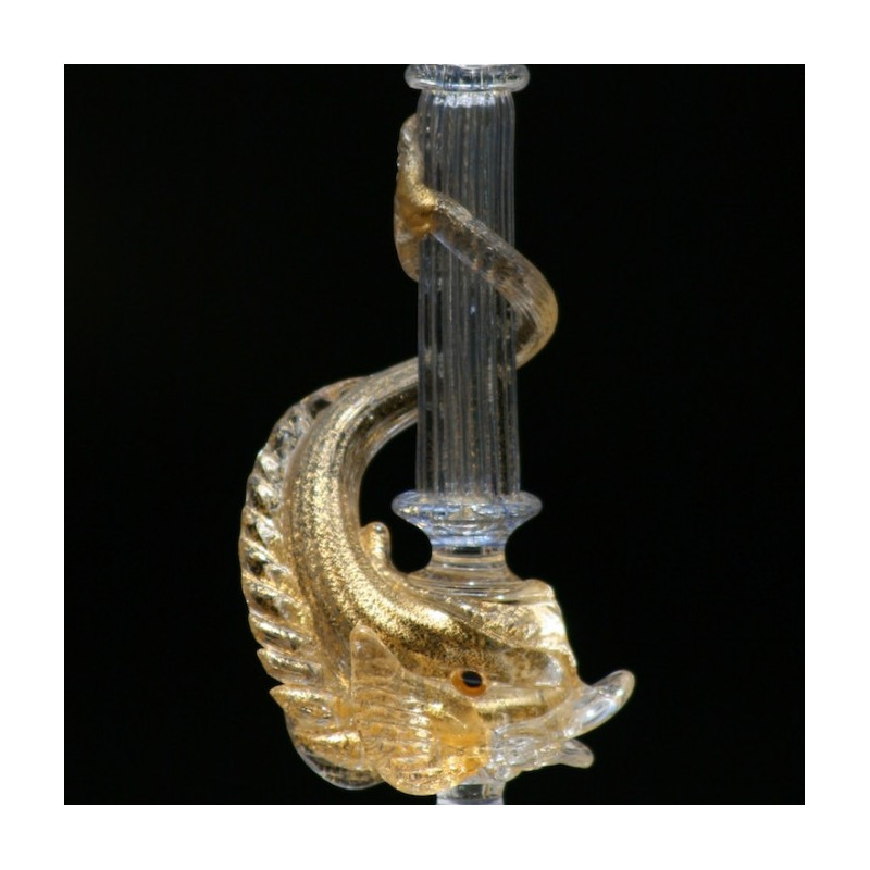 Venetian goblet in clear glass handmade