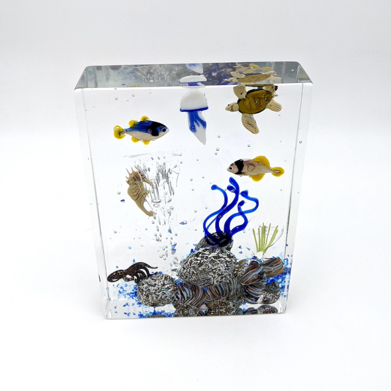 Vetro Murano Scultura Pesci