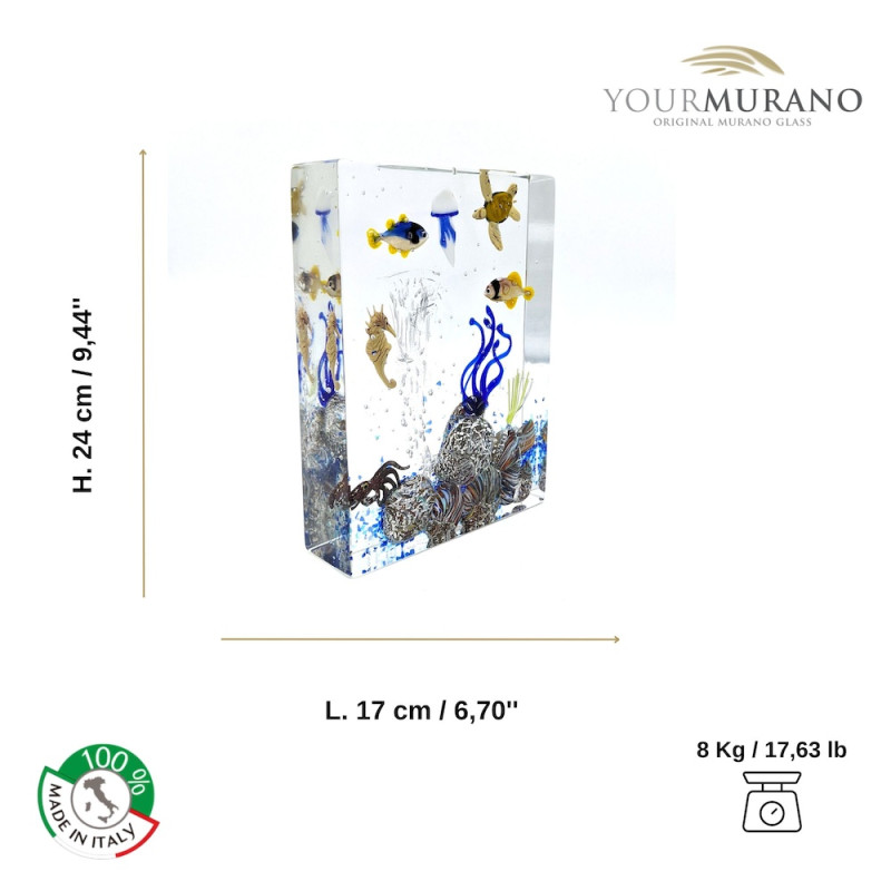 Scultura Acquario Vetro Soffiato
