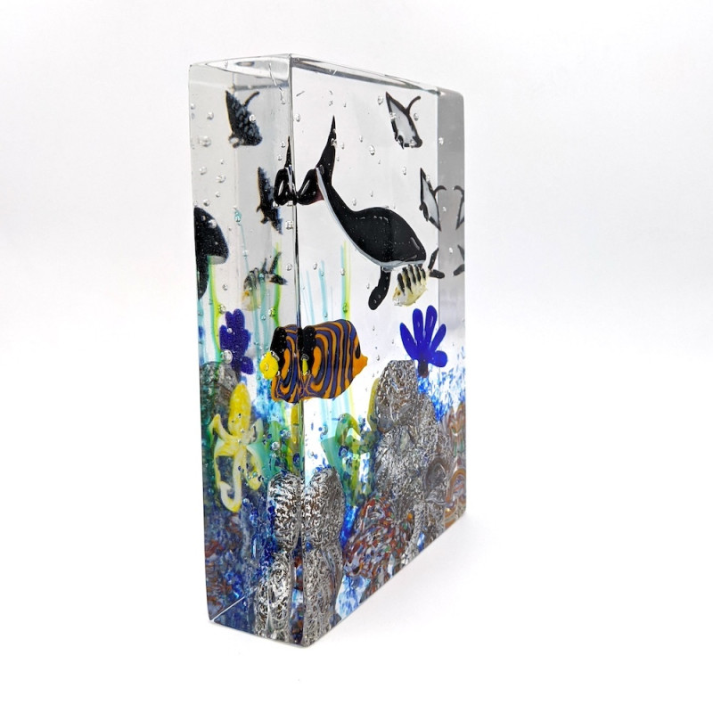 Scultura Pesci Vetro Soffiato