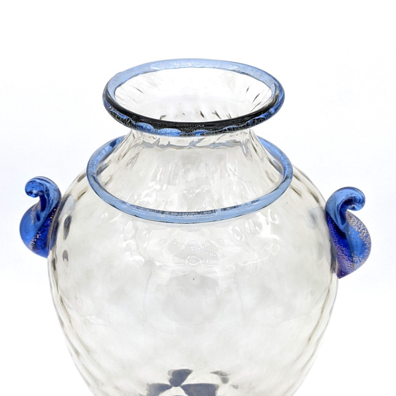 Gold and Blue Glass Vase