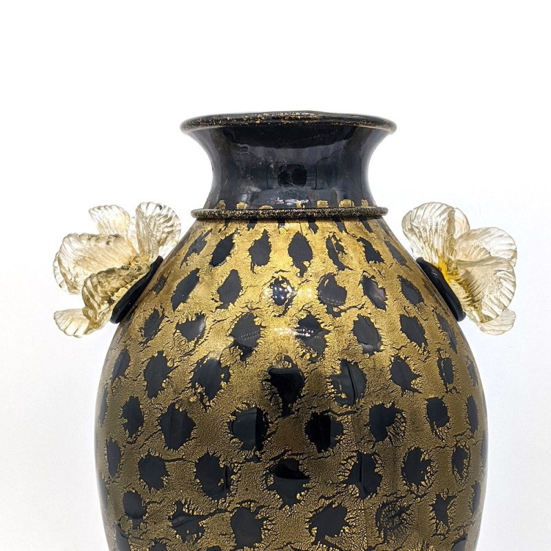 Handcrafted Vase Black Gold