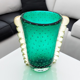工芸品 Murano Glass Vase (Green & Yellow) 工芸品 Murano Glass Vase (Green & Yellow) Dissette - Green