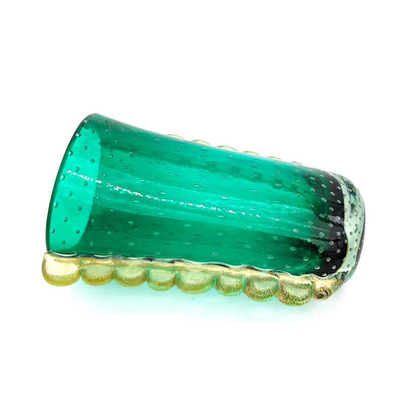 Vaso Verde in Vetro Murano