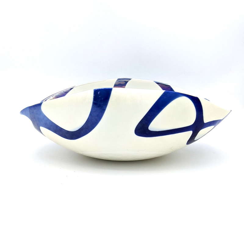 Ciotola blu elegante in vetro