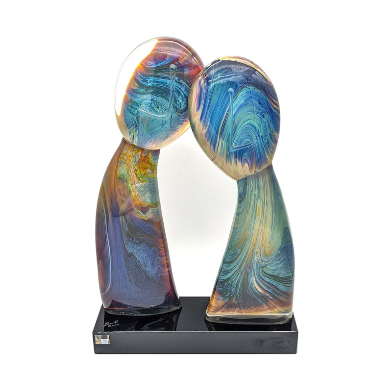 COUPLE Glass lovers elegant sculpture