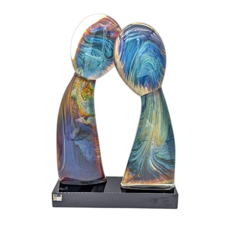 COUPLE Scultura amanti calcedonio