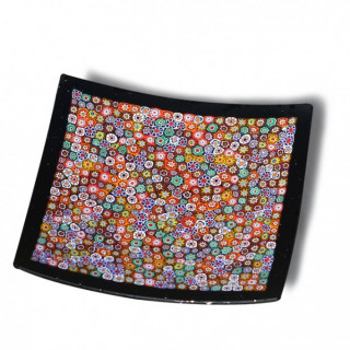 Piatto centrotavola in vetro di Murano con murrine